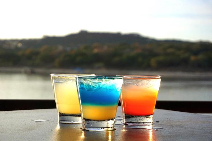 a glass of water on a table