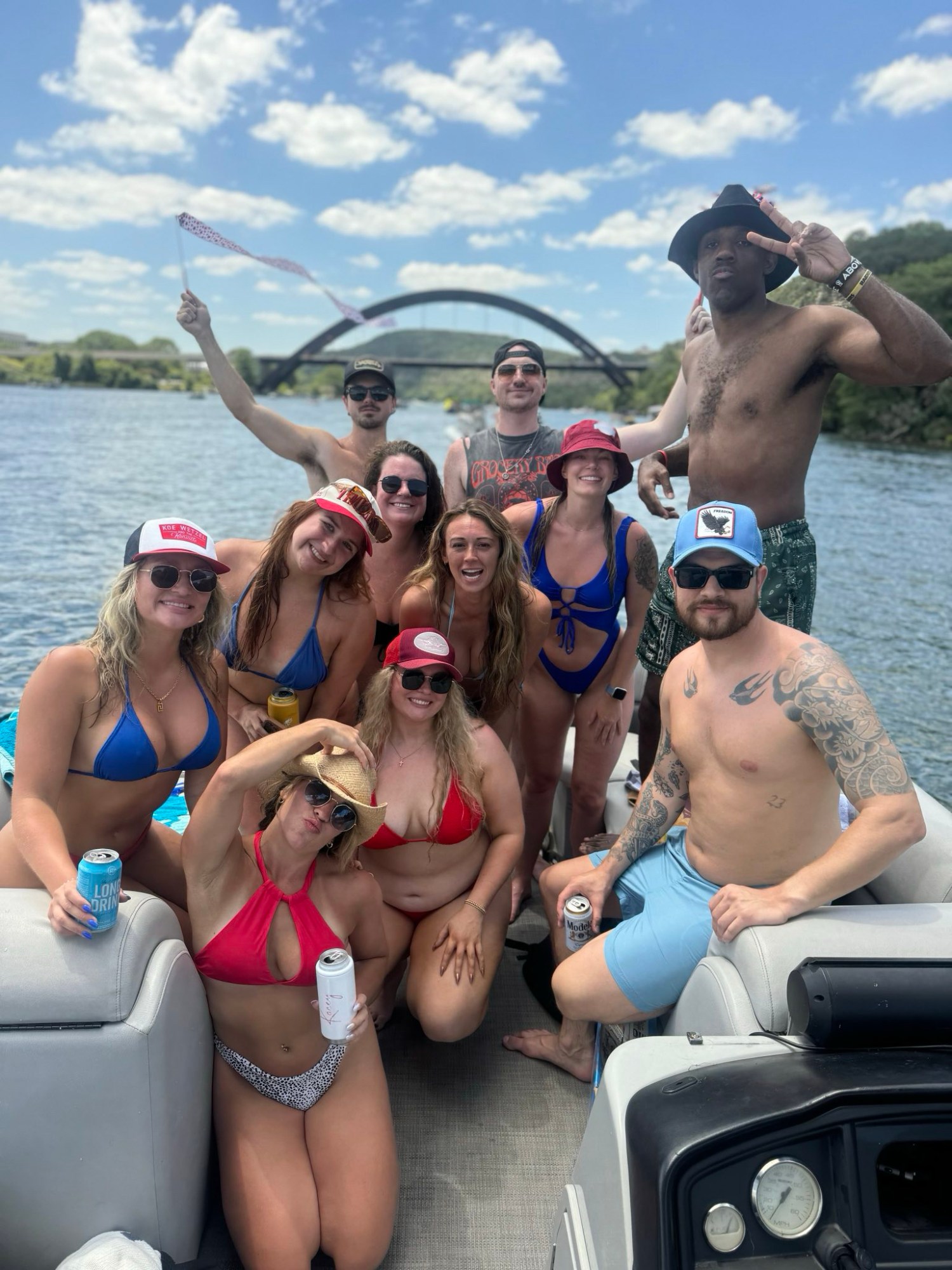 party boat on lake travis with tide up boat rentals